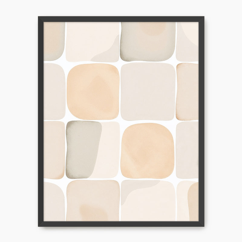 Tan Scandi Wash Patterns Art Print - Sage and Rose Prints