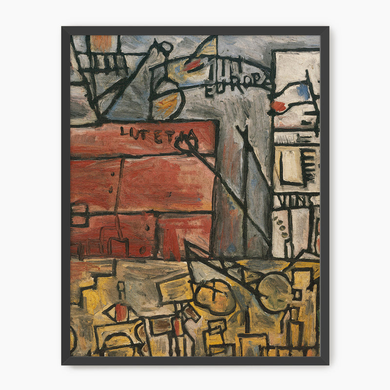 Abstract Geometric City No2 - Sage and Rose Prints