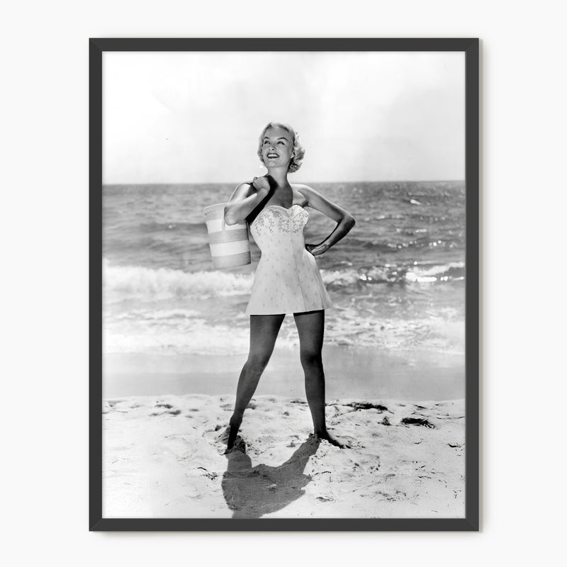 Retro Beach Fashion Black and White Photo - Sage and Rose Prints