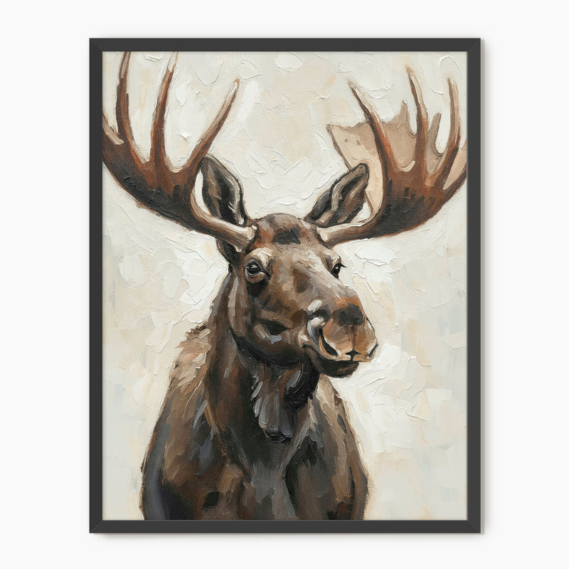 Impasto Moose Painting Print - Sage and Rose Prints