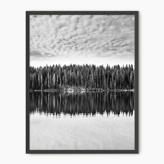 Black and White Reflections on Lake Photography - Sage and Rose Prints