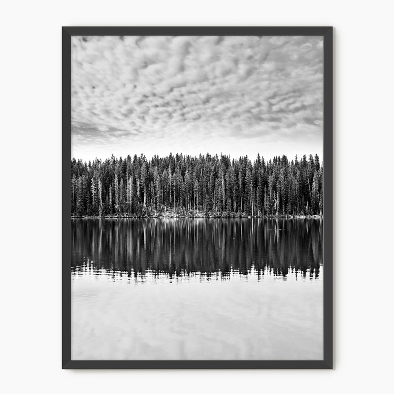 Black and White Reflections on Lake Photography - Sage and Rose Prints