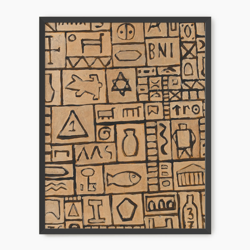 Sandstone Pictograph Art No2 - Sage and Rose Prints