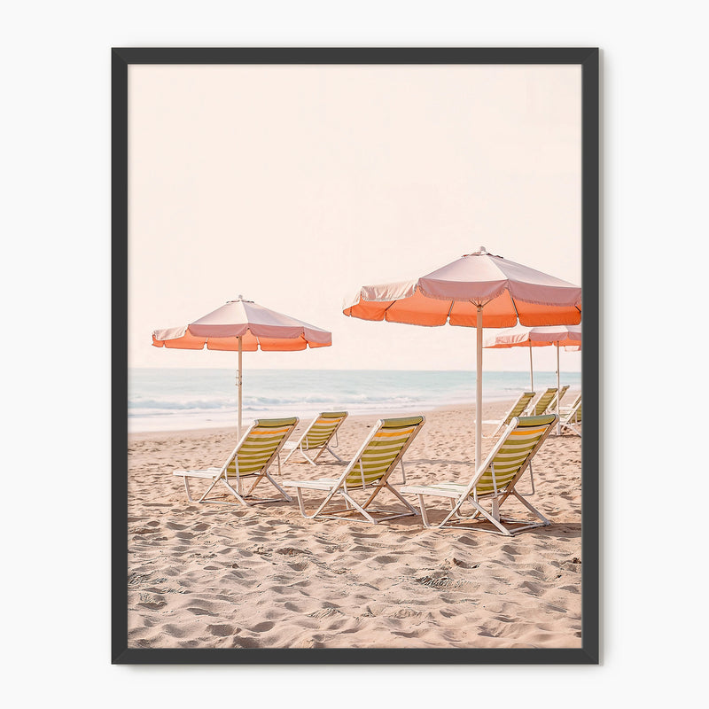 Retro Sepia Beach Umbrellas - Sage and Rose Prints