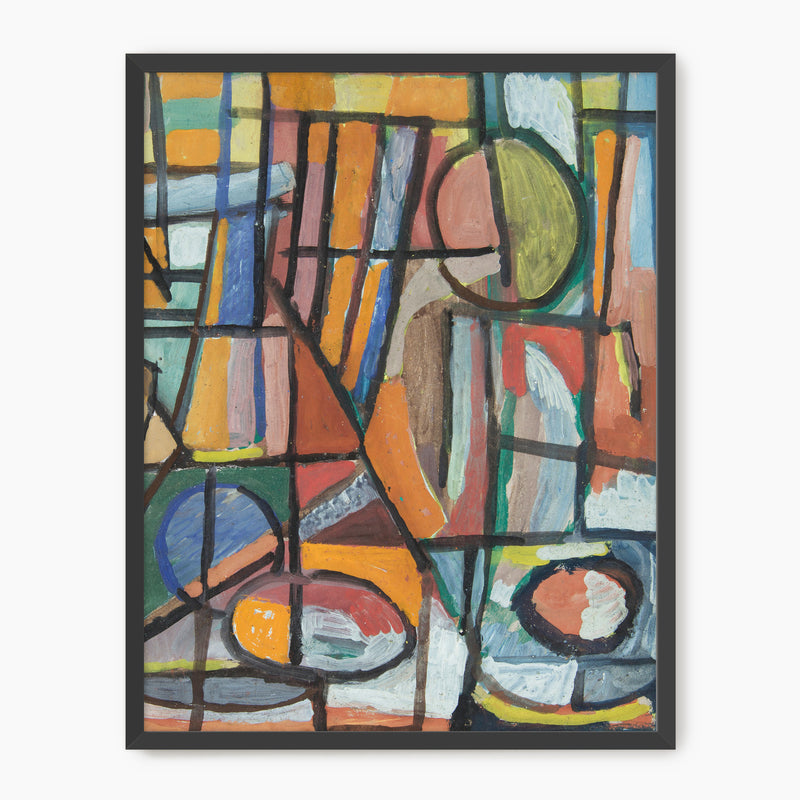 Bright Geometric Abstract Art No2 - Sage and Rose Prints