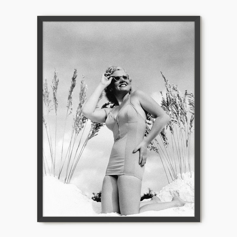 Classic Beach Beauty Old Photograph - Sage and Rose Prints