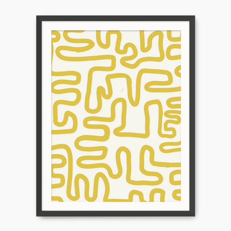 Yellow Maze Print - Sage and Rose Prints