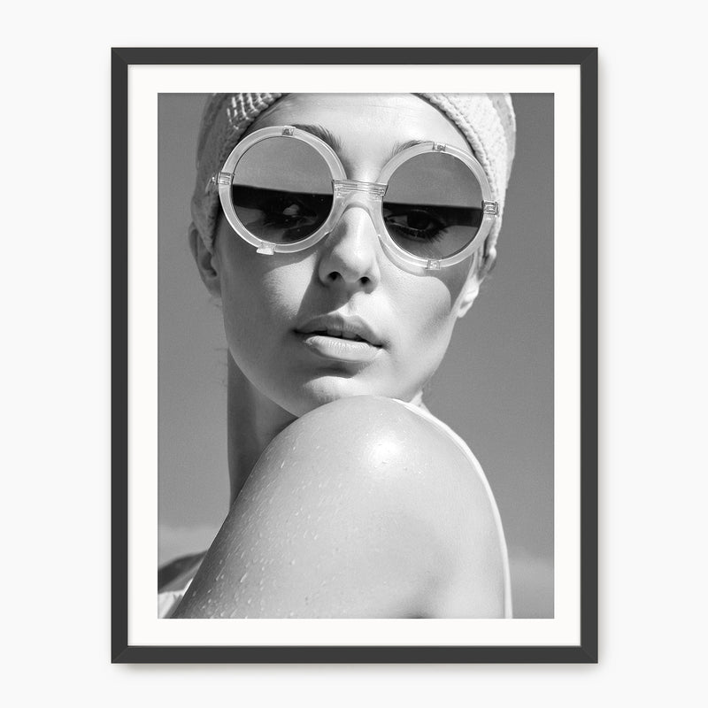 Black and White Photo of Woman in Sunglasses - Sage and Rose Prints
