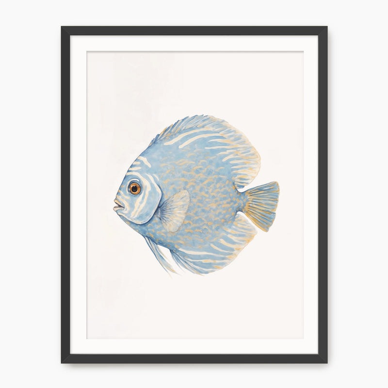 Sky Blue Coastal Fish Swimming Left - Sage and Rose Prints