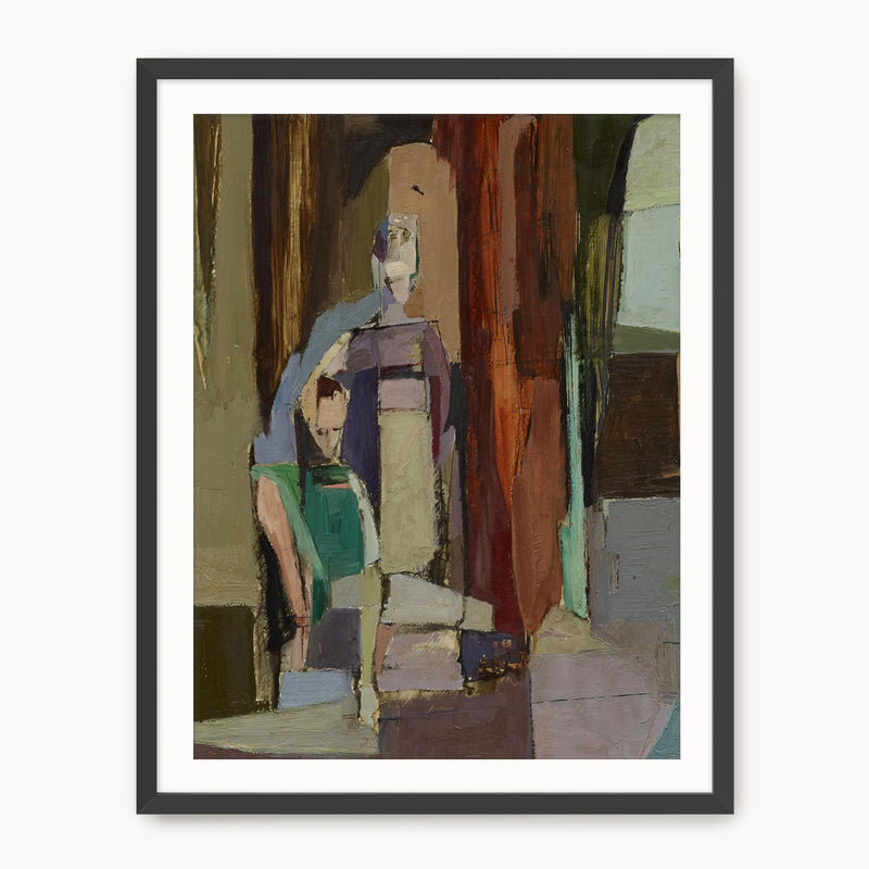 Moody Cubist Portrait No2 - Sage and Rose Prints