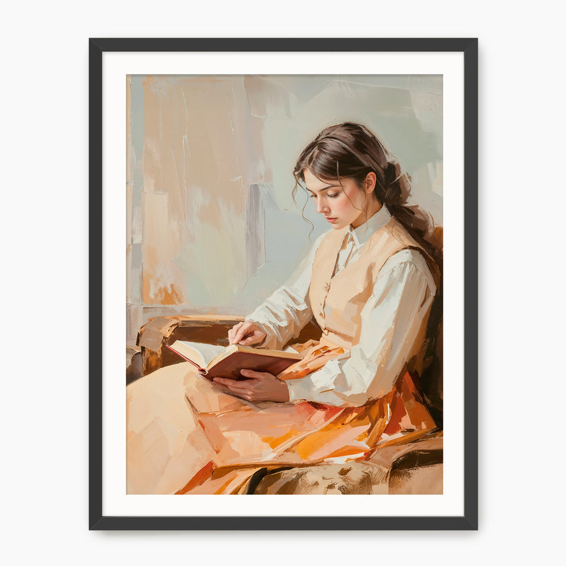 Victorian Woman Reading Fall Print - Sage and Rose Prints