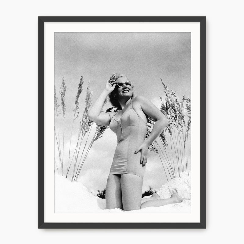 Classic Beach Beauty Old Photograph - Sage and Rose Prints