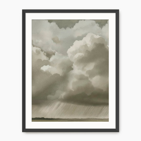 Rain Clouds over the Plains Watercolor - Sage and Rose Prints