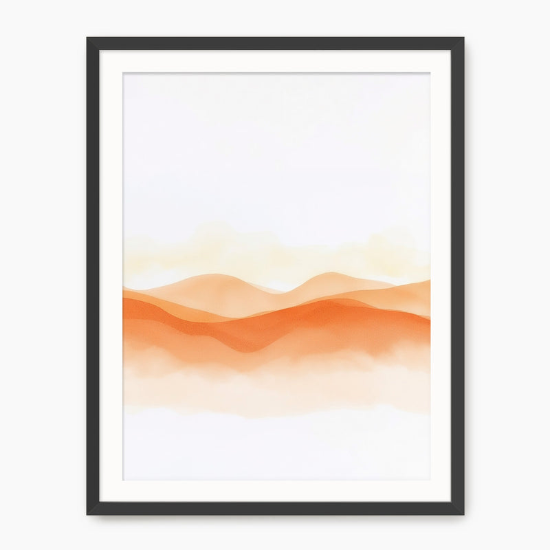 Orange Watercolor Landscape Print - Sage and Rose Prints