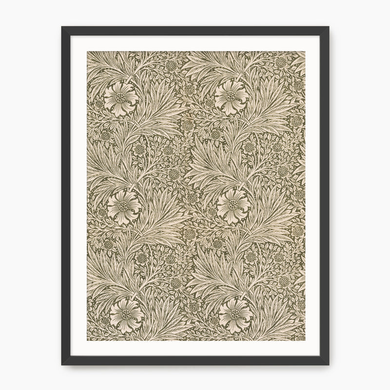 Whimsical Olive and Beige Pattern Wall Art - Sage and Rose Prints