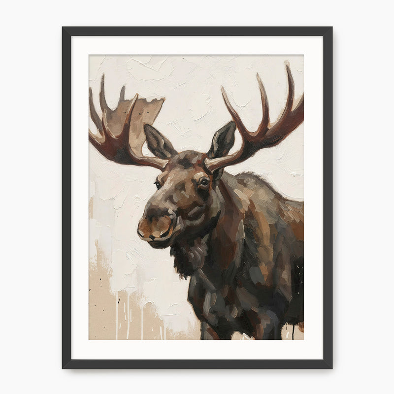 Moose Impressionist Painting Print - Sage and Rose Prints