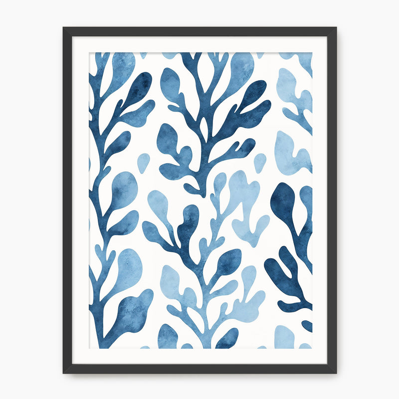 Coastal Blue Seaweed Print - Sage and Rose Prints