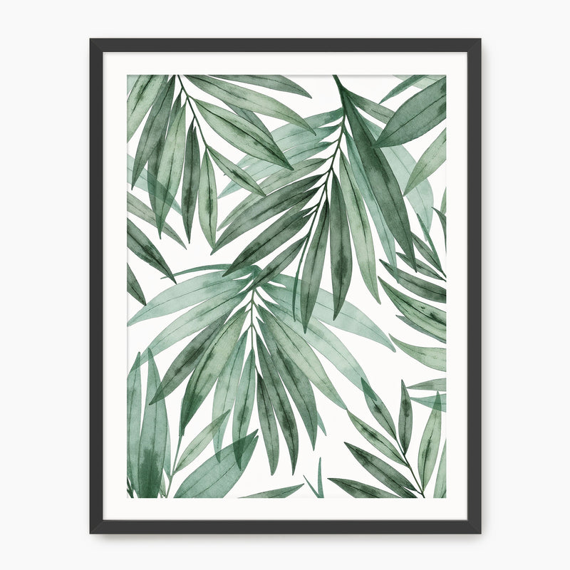 Muted Palm Watercolor Print - Sage and Rose Prints