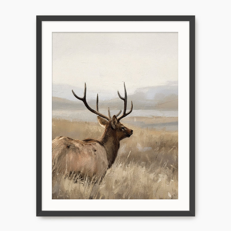 Deer in Tall Grasses Wildlife Painting - Sage and Rose Prints