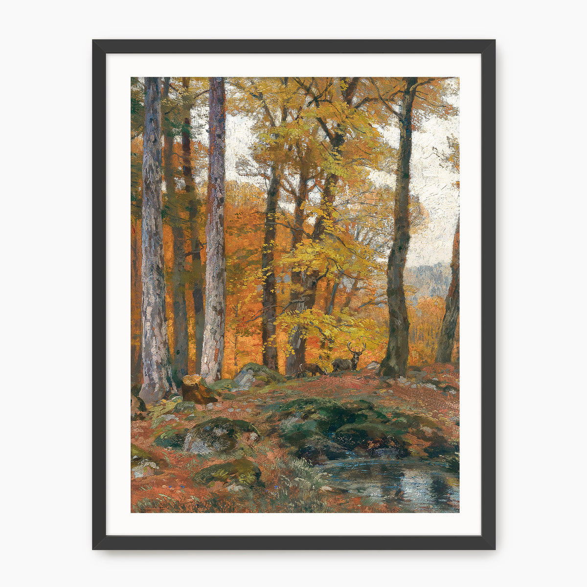 Forest Glade with Dear - Sage and Rose Prints