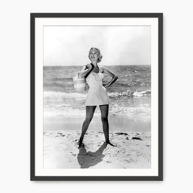 Retro Beach Fashion Black and White Photo - Sage and Rose Prints