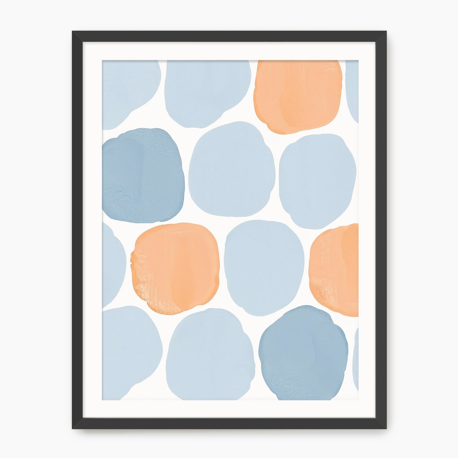 Steel Blue and Light Orange Art Print - Sage and Rose Prints