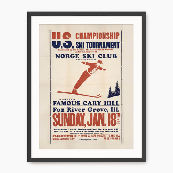 Retro Ski Poster - Nordic Ski - Sage and Rose Prints