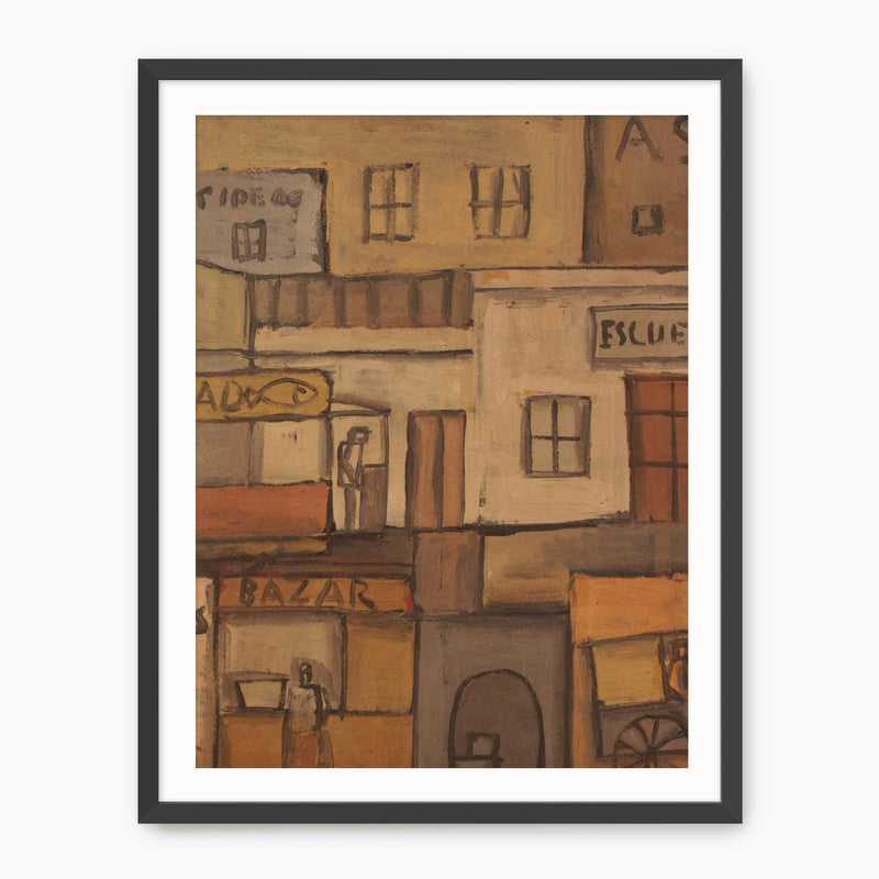 Terracotta Geometric Urban Landscape No2 - Sage and Rose Prints