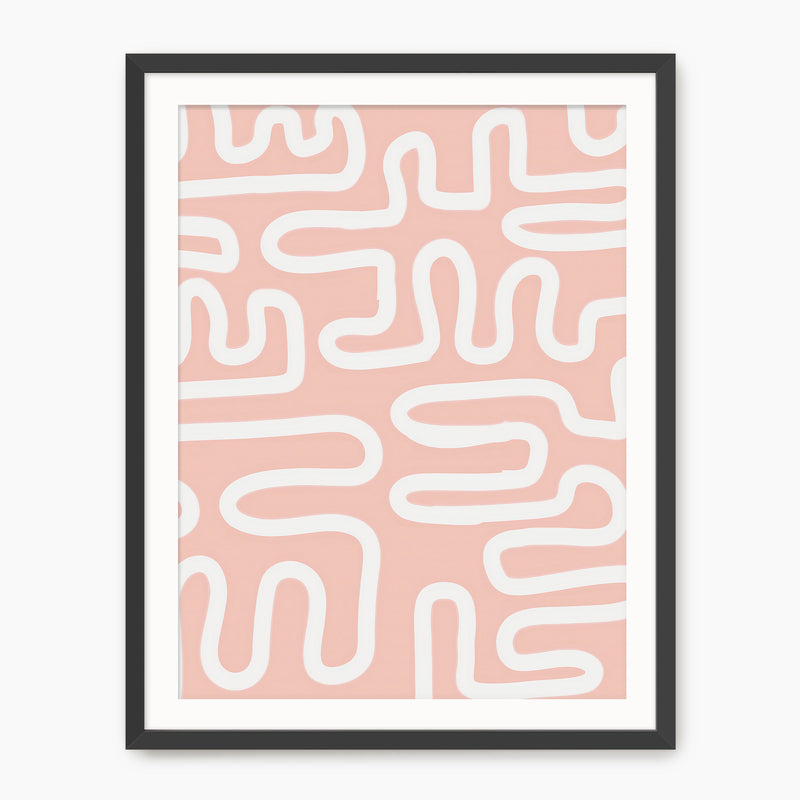 Coral Blush Organic Maze Print - Sage and Rose Prints