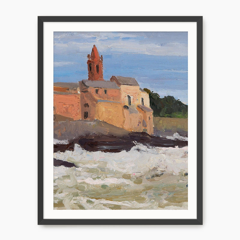Post Impressionist Coastal Village Print - Sage and Rose Prints