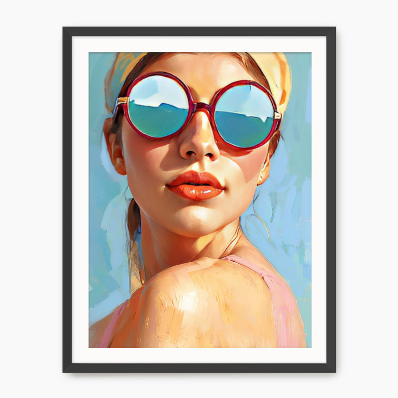 Retro Sunglasses Oil Painting Print - Sage and Rose Prints