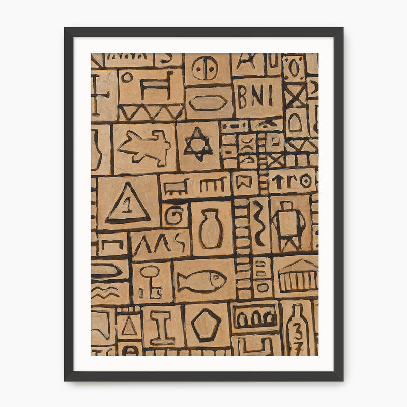 Sandstone Pictograph Art No2 - Sage and Rose Prints