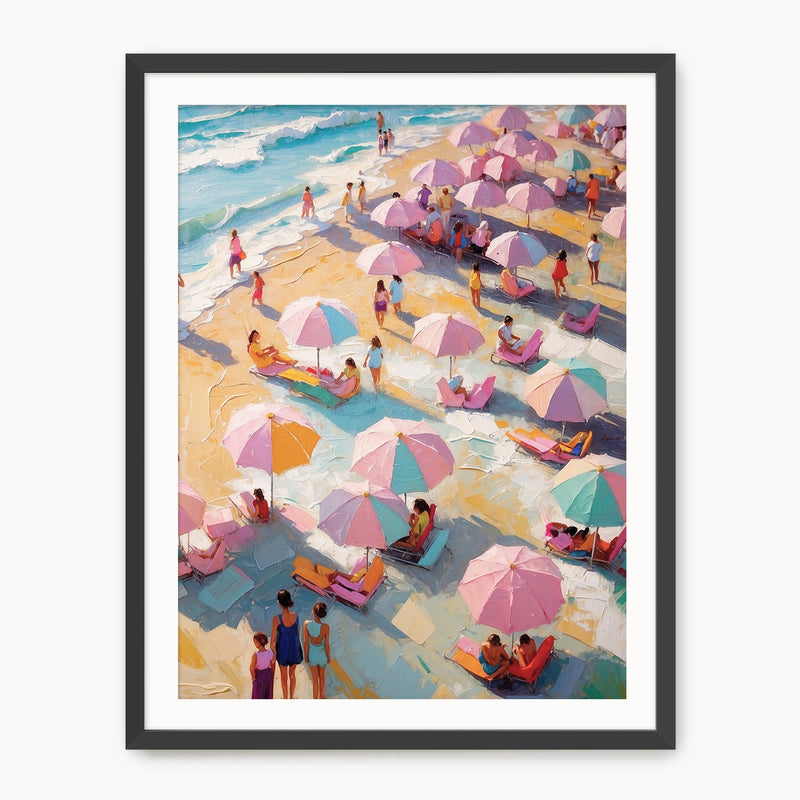 Bright Pink and Blue Beach Umbrellas - Sage and Rose Prints