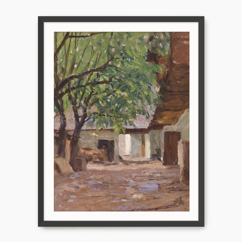 Peaceful Courtyard in Earth Tones No2 - Sage and Rose Prints