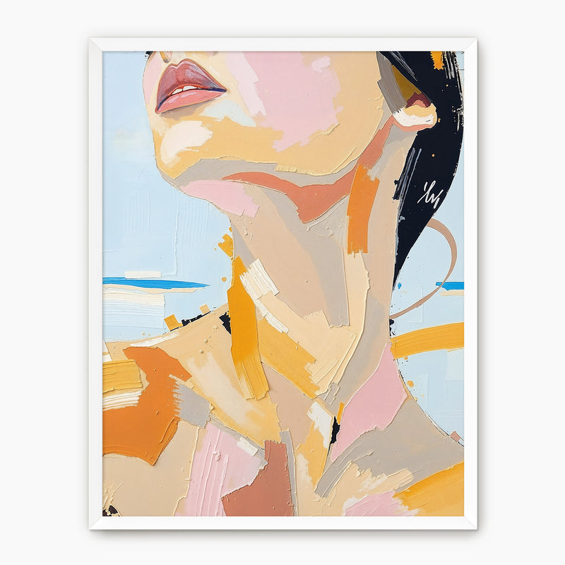 Abstract Woman Impasto Painting Print - Sage and Rose Prints