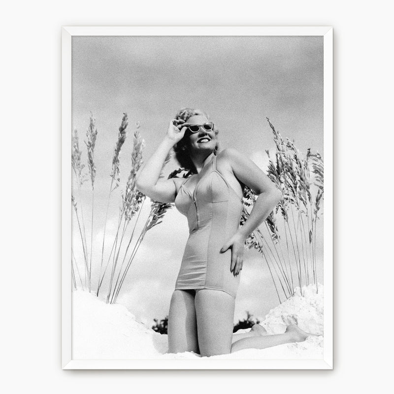 Classic Beach Beauty Old Photograph - Sage and Rose Prints
