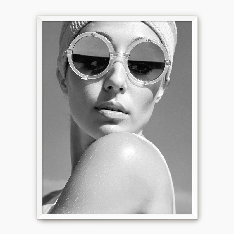 Black and White Photo of Woman in Sunglasses - Sage and Rose Prints