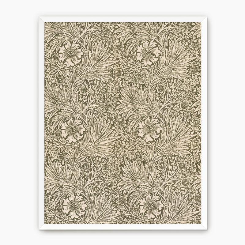 Whimsical Olive and Beige Pattern Wall Art - Sage and Rose Prints