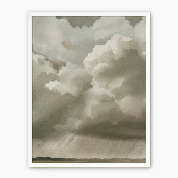 Rain Clouds over the Plains Watercolor - Sage and Rose Prints