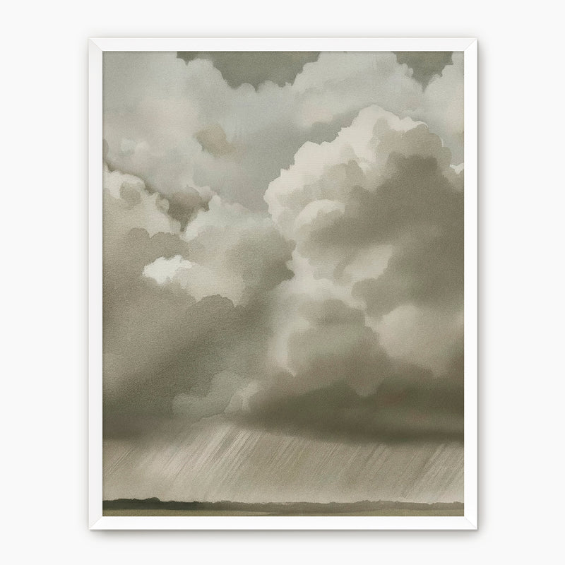 Rain Clouds over the Plains Watercolor - Sage and Rose Prints