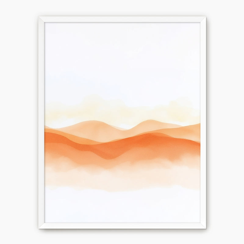 Orange Watercolor Landscape Print - Sage and Rose Prints