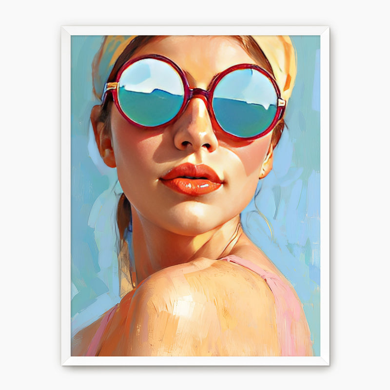 Retro Sunglasses Oil Painting Print - Sage and Rose Prints