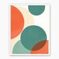 Abstract Circle in Orange and Teal Print - Sage and Rose Prints
