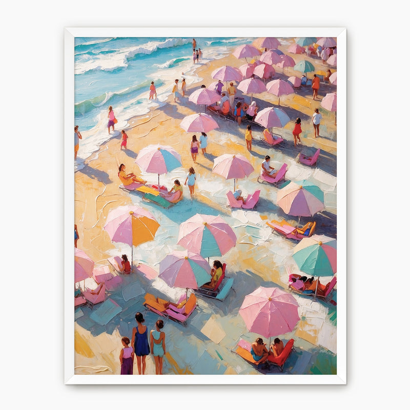 Bright Pink and Blue Beach Umbrellas - Sage and Rose Prints