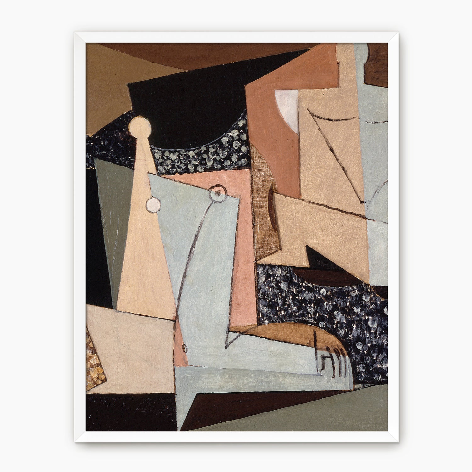 Tan and Grey Cubist Couple Print - Sage and Rose Prints