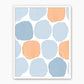 Steel Blue and Light Orange Art Print - Sage and Rose Prints