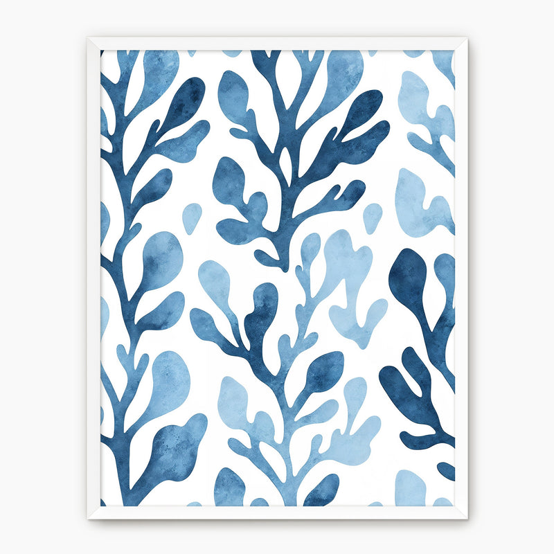 Coastal Blue Seaweed Print - Sage and Rose Prints