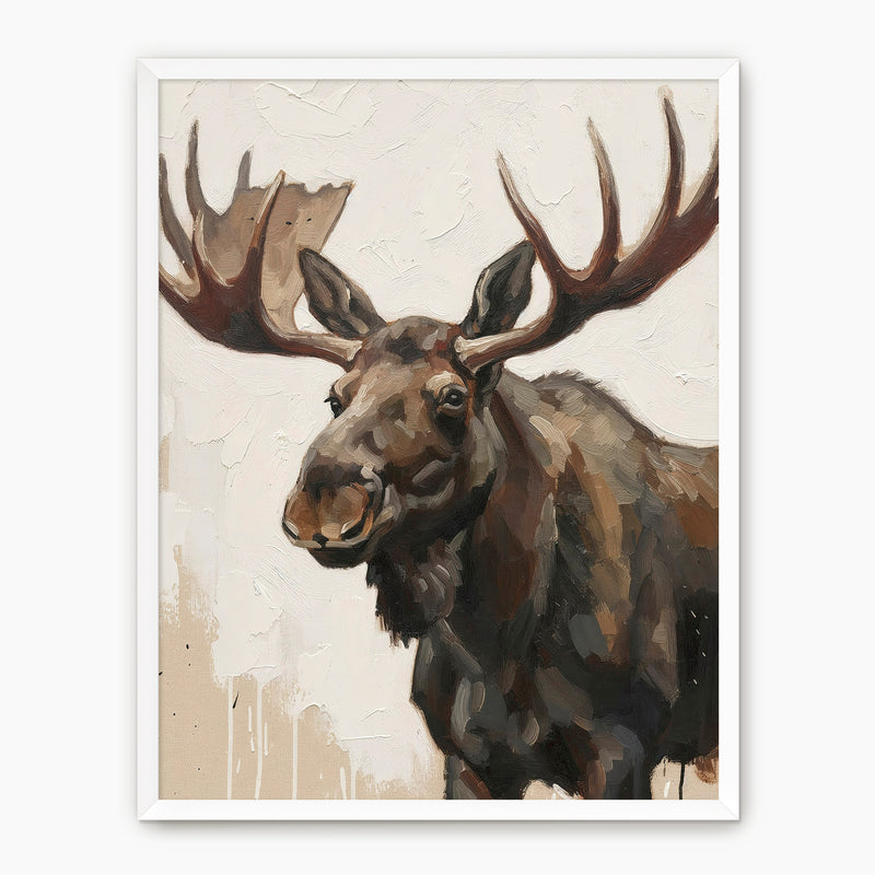 Moose Impressionist Painting Print - Sage and Rose Prints