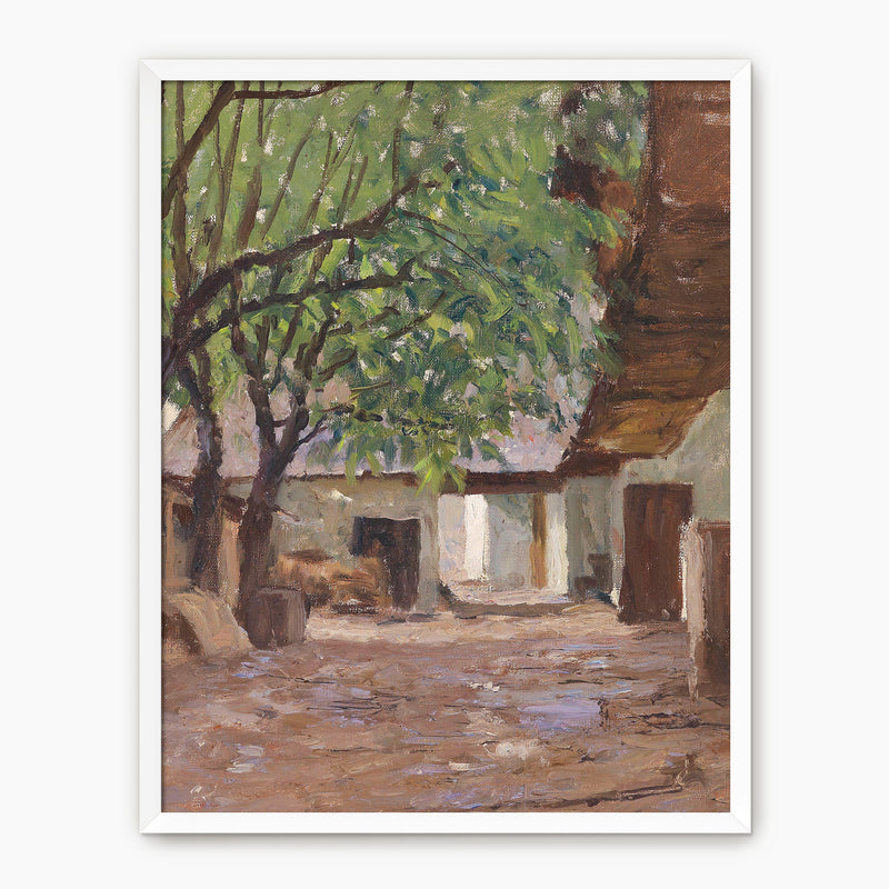 Peaceful Courtyard in Earth Tones No2 - Sage and Rose Prints