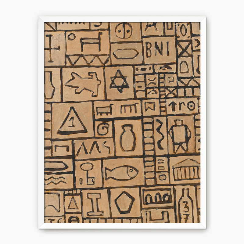 Sandstone Pictograph Art No2 - Sage and Rose Prints